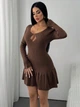 Свитер-платье Shein sz25070966621837199 L коричневый (100008156) - изображение 2