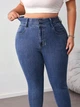 Джинси skinny Shein sz25042912541121844 6XL сині (100007411) - зображення 4