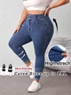 Джинси skinny Shein sz25042912541121844 6XL сині (100007411) - зображення 7