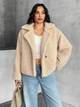 Пальто тедди Shein sz25071131667666653 L бежеве (100007917) - зображення 4