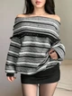 Светр з відкритими плечима Shein sz25071461961338405 M комбінований (100007551) - зображення 7