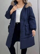 Тепла куртка Shein sz2406129203333433 0XL синя (100008321) - зображення 6