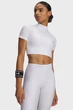 Жіночий білий топ HeatGear Crop Mock SS-WHT Under Armour XS 6010006-100 - зображення 1