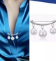 Брошь булавка Fashion Jewelry с жемчужинами, брошь-фиксатор для одежды,на платья, пиджак, серебристый (SVS) - изображение 1