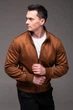 Мужская замшевая куртка R.A. "Woody" коричневая , воротник стойка 2490-XL - изображение 3