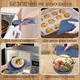 Подставки под горячее силиконовые коврики для кухни чашек кружек кастрюль сковородки тарелок стаканов сушки посуды на стол салфетки прихватки подложка под ложку кухонные принадлежности набор 2 шт (круглая и квадратная) GDragon Синие 75_2_2_0 - изображение 4