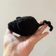 Мягкая плюшевая игрушка Мышка черная 8 см вязаная крючком амигуруми - изображение 2
