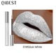 Рідка губна помада з бликітками QiBEST Diamond LipnGlaze №1 Silver White водостійка - зображення 1