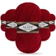 Упаковка Alize Lana Gold, Вишня №390, 5шт - 100 г / 240 м, напіввовняна пряжа середньої товщини для в'язання, упаковка 5 мотків - зображення 1