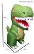 Динозавр на радиоуправлении T-Rex надувной от аккумулятора с пультом зеленый большой музыка движение 60 см - изображение 4