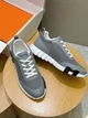 Мужские кроссовки серого цвета с чёрным логотипом Hermes Bouncing, натуральная кожа, 44 размер - изображение 2