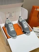 Мужские кроссовки серого цвета с чёрным логотипом Hermes Bouncing, натуральная кожа, 44 размер - изображение 5