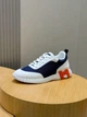 Мужские кроссовки белого цвета с синим Hermes Bouncing, натуральная кожа, 41 размер - изображение 3