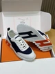 Мужские кроссовки белого цвета с синим Hermes Bouncing, натуральная кожа, 41 размер - изображение 8