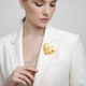 Брошь из стали BROCHE бижутерия Модерн Многогранность сердца золотистая BRBF115424 - изображение 2