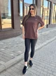 Футболка женская с кружевом шоколадная 54-58 р5022.926 - изображение 4