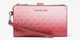 Кошелек Michael Kors Jet Set Large Ombré Signature Logo Wristlet Рожевий з фуксією - изображение 1