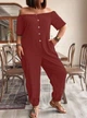 Жіночий комбінезон SHEIN 904529-1 3XL бордовий (2000005102707) - зображення 3