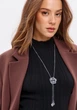 Цепочка галстук Fashion Jewerly Цветок Роза подвеска на шею колье удлиненное, серебристый (SVS) - изображение 1
