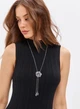 Цепочка галстук Fashion Jewerly Цветок Роза подвеска на шею колье удлиненное, серебристый (SVS) - изображение 4