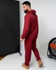 Спортивный костюм-двойка мужской из двунитки петля меланж с худи с капюшоном и брюками на резинке со шнурком повседневный весенне-летний G&M k-129209 50-52 Размер цвет бордо - изображение 4