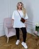 Футболка женская из турецкого кулира оверсайз удлинённая базовая весенне-летняя G&M k-129225 58-62 Размер цвет белый - изображение 3