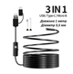 Бороскоп Эндоскоп 3 в 1 Бороскоп (USB Micro usb Type-C) 1 метр, диаметр 5,5 мм для телефона Android Ендоскоп - изображение 1