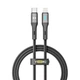 Кабель для заряджання та обміну даними USB Yoki YK-LE17 LED Series Type-C to Lightning 30W 3A/10V 1.2 m Black - зображення 1
