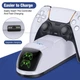 Зарядка для джойстика PS5 Dobe Док Станция для PlayStation 5 PS5 DualSense на 2 геймпада с LED подсветкой Белый - изображение 7