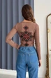 Жіноче боді з принтом вишивки на спині Nenka XL Коричневий (nenka3127-XL) - зображення 4