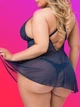 Еротичний пеньюар Lovehoney з мережива 2XL Синій у великому розмірі - изображение 2