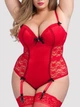 Еротичний боді Lovehoney з доступом і пажами для панчіх 2XL Червоний - зображення 1