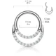 Двойное кольцо кликер из титана Spikes RHT67-1608-GDC серьги для пирсинга носа, трагуса, хеликса (1,2мм; 8мм) - изображение 2