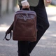 Мужской рюкзак кожаный Ashwood 8144 Brown (Коричневый) - изображение 8