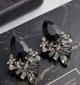 Сережки Fashion 104 з чорними кристалами - зображення 3