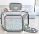 Детский манеж Malatec 130х65х100 см черный складной игровой с сетчатыми стенками безопасный легкий из ткани Oxford 210D и с металлическим каркасом для дома и путешествий серый - изображение 5