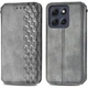 Чохол Deexe Rhombus Wallet для Motorola Edge 70 Fusion - Grey - зображення 2