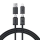 Кабель Baseus Versatile 4 in 1 Type-C+USB to Type-C+Lightning 60W 2m (Black) P10383000121-02 - зображення 1