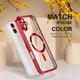 Чохол Wave Premium Metal Shining case with MagSafe (TPU) для Apple iPhone 17 6.3" Red - зображення 5