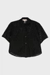 Жіноча чорна блуза LACE CROP BTN DWN SHIRT Michael Kors S MS440NM3TQ - изображение 1