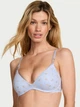 Сітчастий комплект білизни Victoria's Secret Push-Up бюст та трусики хіпхагери 1159864081 (Блакитний 34B/S) - зображення 2