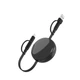 Кабель зарядний TEG Ving чорний 3 в 1 Type-C Lightning USB-A 60W (80-165-8086-08) - зображення 1