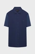 Чоловіча темно-синя сорочка WAFFLE PIQUE SS SHIRT Michael Kors L CS552K5H5J - зображення 1
