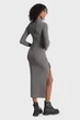 Жіноча сіра вовняна сукня MERINO RUCHED MIDI DRESS Michael Kors XS MF482LZ4VR - изображение 2