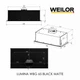 Кухонная вытяжка Weilor LUMINA WBG 65 BLACK MATTE, черная полновстраиваемая мощная вытяжка на кухню, 800 куб.м. - изображение 10