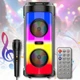 Портативна Bluetooth колонка 2х6.5" з RGB підсвіткою, мікрофоном і пультом керування ZQS4248 - зображення 2