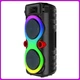 Портативная Bluetooth колонка 2х8" с проводным микрофоном и RGB подсветкой ZQS8275 40W - изображение 4