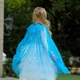 Детский карнавальный плащ "Звездная Магия" с блестками на 2-5 лет голубовато-синий - изображение 4