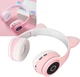 Беспроводные наушники с кошачьими ушками Bluetooth и RGB подсветкой Cat VZV-23M Розовые - изображение 2