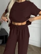 Жіночий легкий прогулянковий костюм (топ+штани) Uaclothes 50-52 Коричневий (like37674-181051358) - изображение 3